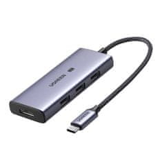 Ugreen Adapter 4w1 CM500 Hub USB-C do 3x USB 3.0 + HDMI2.1 8K siv