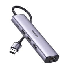 Ugreen Adapter 5w1 USB-A do 3x USB 3.0 + RJ45 + USB-C siv