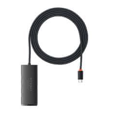 BASEUS Hub 4w1 Lite Series USB-C do 4x USB 3.0 + USB-C, 2m črn