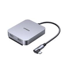 Ugreen Hub USB-C 60377, Adapter 5w1, 3x USB, SD/TF siv