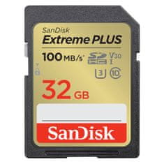 SanDisk Extreme Plus Micro SDHC spominska kartica, 32 GB, C 10, UHS-I, U3, V30, 100/60 MB/s (SDSDXWT-032G-GNCIN)