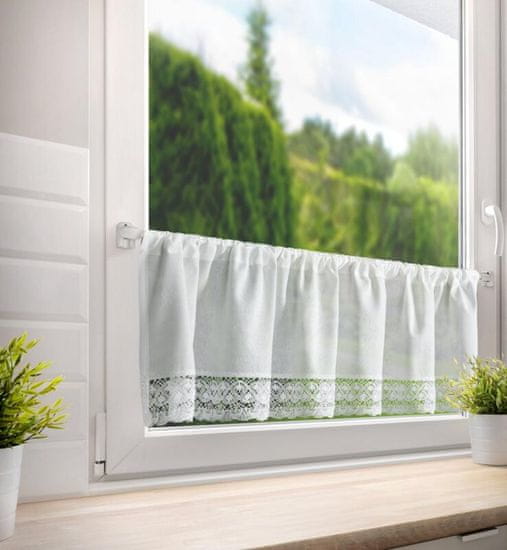 shumee GOTOVA ZAVESA ROZA NA TRKU 150 X 30 CM BELA