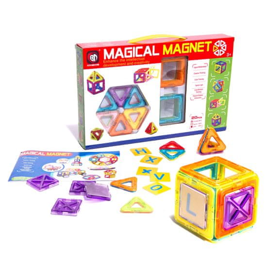 WOWO Pisane magnetne kocke - MAGIC MAGNET, 20 kosov