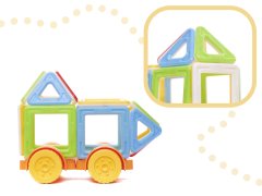 WOWO Magnetne kocke za otroke - Mini Magnetic Blocks Magic Magnet 38 kosov, za otroke od 3 let v 1