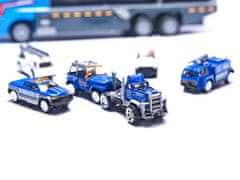 WOWO Avto TIR s transporterjem - tovornjak TIR s transporterjem, kovinskimi policijskimi avtomobili in lansirno napravo