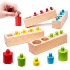 slomart Montessori lesene uteži v obliki valja, barvite