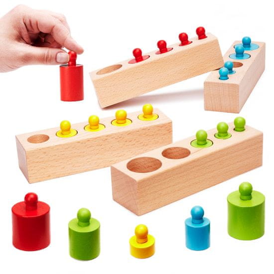 WOWO Lesene uteži Montessori - Lesene uteži Montessori v pisanem dizajnu