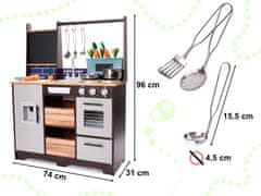 WOWO Lesena otroška kuhinja - LOFT XXL 96 cm z MDF dodatki