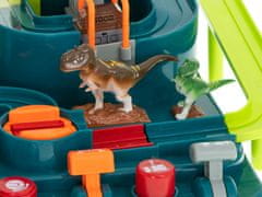 WOWO Dirozavrski oviratlon - interaktivni oviratlon s parkiriščem, dirkami, jamo, 5 figurami, dinozavrom in vozom