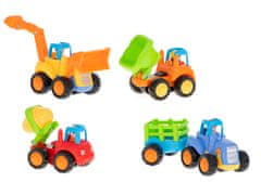 WOWO Gradbena vozila s pogonom HOLA - traktor, prikolica, bager, prekucnik, mešalec betona, 5 elementov