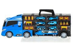 WOWO Tovornjak TIR s transporterjem - Tovornjak TIR s transporterjem in lansirno napravo + 7 policijskih avtomobilov