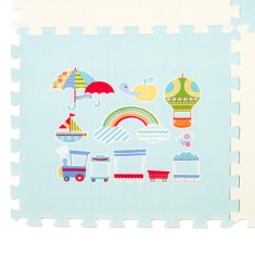 WOWO Podloga za sestavljanke za otroke - Modro-krem penasta podloga za sestavljanke za otroke 177x118x1,3 cm