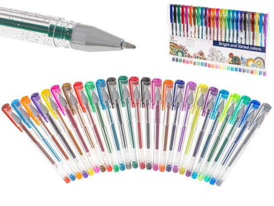 WOWO Bleščeče gel pisalo - Set 25 pisanih bleščečih gel pisal