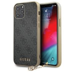 Guess GUHCP12MGF4GGR iPhone 12/12 Pro 6,1" šarnirski/sivi trdi ovitek 4G Charms Collection