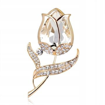 shumee Broška PINETS v barvi ROSE zlata s kubičnimi cirkoni