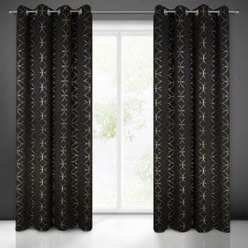 shumee GOTOVA ZAVESA ABELLA 135X250 CM ČRNA