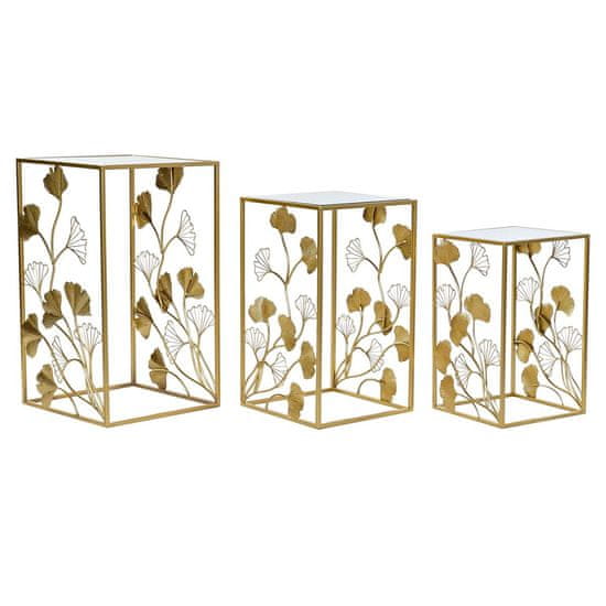 DKD Home Decor Garnitura 3 miz DKD Home Decor Ogledalo Golden Metal 40 x 40 x 70 cm