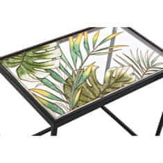 DKD Home Decor Garnitura 3 miz DKD Home Decor Black Green Golden 60 x 40 x 50 cm