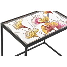 DKD Home Decor Komplet 3 miz DKD Home Decor Rumena Črna Roza Zlata 60 x 40 x 50 cm