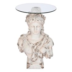 DKD Home Decor Stranska mizica DKD Home Decor Lady Crystal Grey Magnezij (45 x 45 x 73 cm)