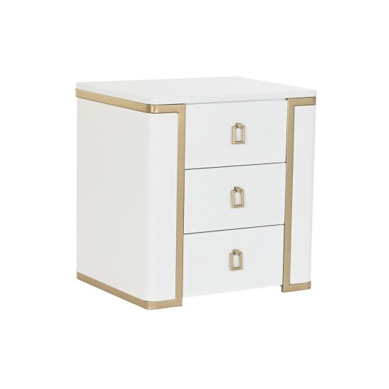 DKD Home Decor Nočna omarica DKD Home Decor Bela kovina Les (50 x 40 x 50 cm)