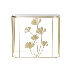 DKD Home Decor Konzola DKD Home Decor Crystal Golden Metal Tropical List rastline (80 x 32,7 x 79,6 cm) (2 enoti)