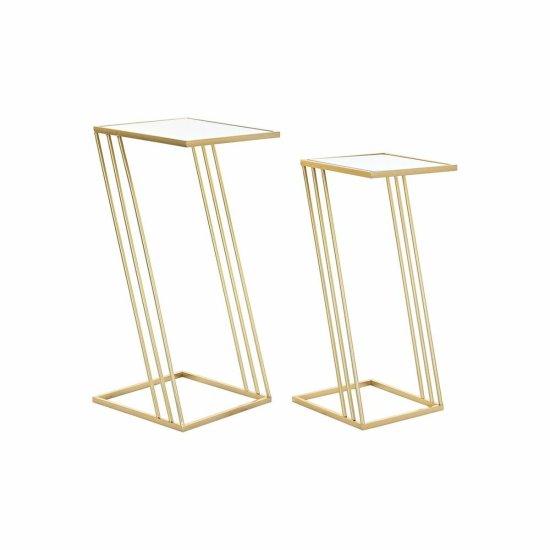 DKD Home Decor Komplet 2 majhnih mizic DKD Home Decor Golden 33 x 33 x 72 cm