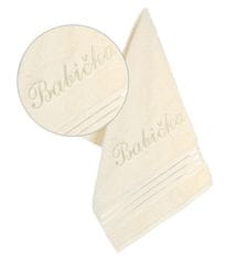 Frotirna brisača Linie collection z vezenino Babica - 50x100 cm