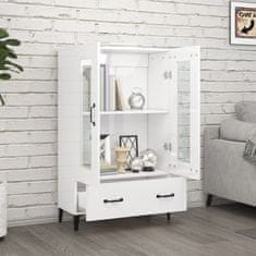 Vidaxl Visoka omarica visok sijaj bela 70x31x115 cm konstruiran les