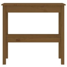 Vidaxl Konzolna mizica medeno rjava 80x40x75 cm trdna borovina