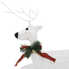 Vidaxl Severni jeleni s sanmi 100 LED lučk zunanji bele barve