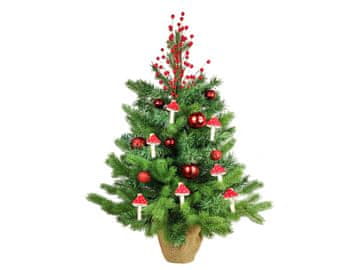 LAALU.cz Okrašeno umetno božično drevo MUCHOMÚRYKA 60 cm z LED OSVETLItvijo V LONČKU