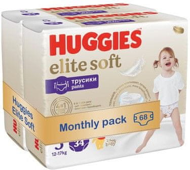 Huggies hlačke iz plenic Elite Soft Pants vel. 5, mesečno pakiranje, 68 kosov