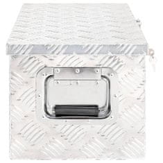 Vidaxl Škatla za shranjevanje srebrna 70x31x27 cm aluminij