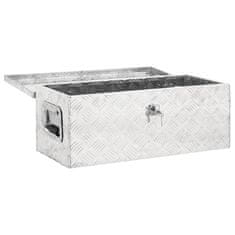 Greatstore Škatla za shranjevanje srebrna 70x31x27 cm aluminij