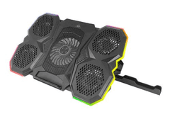Esperanza Podstavek za prenosnik BREVA 17", RGB, 2x USB, 5x ventilator