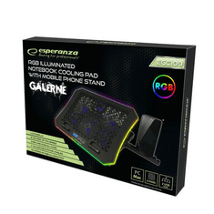 Esperanza Podstavek za prenosnik GALERNE 19", LCD, RGB, 2x USB, 6x ventilator
