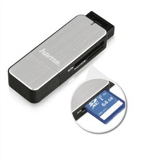 USB 3.0 bralnik kartic SD/microSD, srebrn