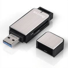 USB 3.0 bralnik kartic SD/microSD, srebrn