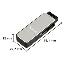 USB 3.0 bralnik kartic SD/microSD, srebrn