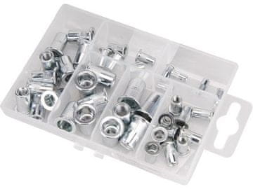 Fortum Zakovične matice (4770681) rivet nuts, set of 40, M3-M8, galvanized steel, steel