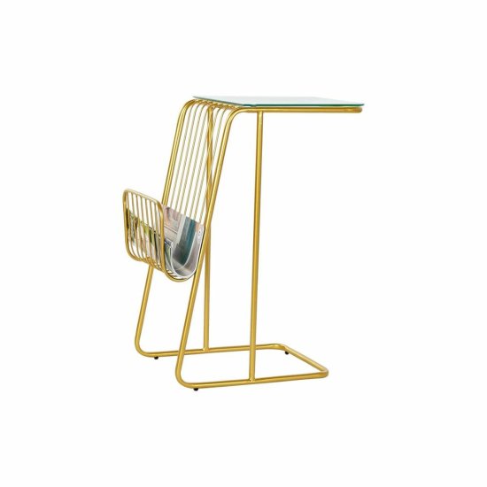DKD Home Decor Kavna mizica DKD Home Decor 46,5 x 30 x 61 cm Crystal Golden Metal