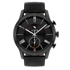 ARMODD Silentwatch 4 Pro črna s črnim usnjenim paščkom + silikonski pašček, pametna ura