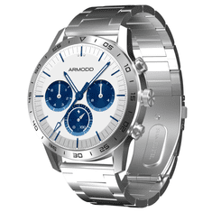 ARMODD Silentwatch 4 Pro srebrna s kovinskim paščkom + silikonski pašček, pametna ura