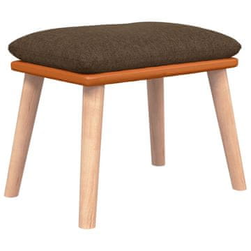 Vidaxl Stolček za noge rjav 45x29,5x35 cm blago in umetno usnje