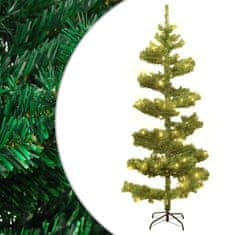 Vidaxl Umetna osvetljena novoletna jelka z loncem zelena 150 cm