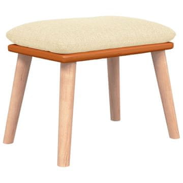 Vidaxl Stolček za noge krem 45x29,5x35 cm blago in umetno usnje