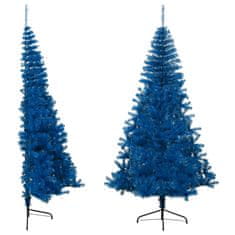 Vidaxl Umetna polovična novoletna jelka s stojalom modra 210 cm PVC