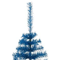 Vidaxl Umetna polovična novoletna jelka s stojalom modra 210 cm PVC