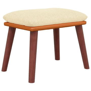 Vidaxl Stolček za noge krem 45x29,5x35 cm blago in umetno usnje
